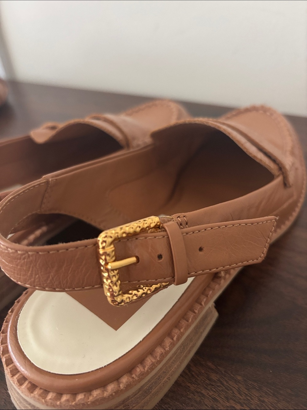 Dolce Vita Camel Tan Leather Slip-On Loafers - Picture 3 of 4